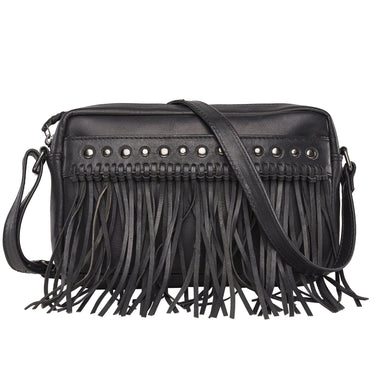 Concealed Carry Maggie Fringe Crossbody for Women - Soft Leather conceal and carry bag - Tactical womans purse for pistol - Concealed Carry Purse - most popular crossbody bag - black modern style crossbody bag - crossbody handgun bag - crossbody bags for everyday use - Lady Conceal - Unique Hide Purse - Locking YKK Purse - Fanny Pack for Gun and Pistol - Easy CCW - Fast Draw Bag - Secure Gun Bag