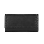 Hope RFID Leather Laced Wallet - Matching Wallet for Conceal Carry Purse - brown leather clutch wallet - leather clutch wallet purse bag - classic leather clutch wallet - gray leather clutch wallet small wallets for women - mini wallet - ladies wallet purse - women wallet sale - best small wallets for women