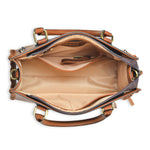 Concealed Carry Emma Leather Satchel -  Designer Concealed Carry Purse -  YKK Locking Purse with Universal Holster -  Leather Bag For Gun Owners - Easy Conceal Carry -  CCW Purse for Women - Conceal and Carry purse for Handgun - Designer Luxury Conceal Carry Handbag -  Handbag Gun and Pistol Bag - Handbag for concealed gun - Hidden Gun Bag