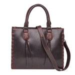 Concealed Carry Emma Leather Satchel -  Designer Concealed Carry Purse -  YKK Locking Purse with Universal Holster -  Leather Bag For Gun Owners - Easy Conceal Carry -  CCW Purse for Women - Conceal and Carry purse for Handgun - Designer Luxury Conceal Carry Handbag -  Handbag Gun and Pistol Bag - Handbag for concealed gun - Hidden Gun Bag