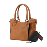 Concealed Carry Sadie Leather Satchel by Lady Conceal - Lady Conceal - designer purses - black designer purse - designer purse brands - designer backpack purse - designer purse sale - womens designer purse sale - designer purses black friday sale - black and white designer purse - black crossbody purse designer - black owned purse designers - woman designer purse - designer purses for women