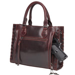 Concealed Carry Emma Leather Satchel -  Designer Concealed Carry Purse -  YKK Locking Purse with Universal Holster -  Leather Bag For Gun Owners - Easy Conceal Carry -  CCW Purse for Women - Conceal and Carry purse for Handgun - Designer Luxury Conceal Carry Handbag -  Handbag Gun and Pistol Bag - Handbag for concealed gun - Hidden Gun Bag