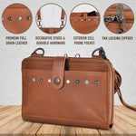 Concealed Carry Millie Leather Crossbody Organizer - Lady Conceal -  concealed carry backpack -  concealed carry shoulder bag -  concealed carry purse genuine leather -  concealed carry purse designer -  concealed carry purse small -  concealed carry crossbody bag -  concealed carry purse crossbody - small crossbody bags -  women's small crossbody bags - 