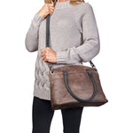 Concealed Carry Whitely Leather Satchel -  YKK Locking Zippers -   Universal Holster Bag -  Luxurious Designer CCW Bag -  Leather Gun and Pistol Purse -  Concealed Carry Purse -  designer purses -  black designer purse -  designer purse brands -  designer backpack purse -  designer purse sale -  womens designer purse sale -   woman designer purse -  designer purses for women 