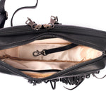 Concealed Carry Maggie Fringe Crossbody for Women -  Soft Leather conceal and carry bag -  Tactical womans purse for pistol -  Concealed Carry Purse -  most popular crossbody bag -  black modern style crossbody bag -  crossbody handgun bag -  crossbody bags for everyday use -  Lady Conceal -  Unique Hide Purse -  Locking YKK Purse -  Fanny Pack for Gun and Pistol -  Easy CCW -  Fast Draw Bag -  Secure Gun Bag