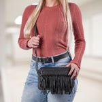 Concealed Carry Maggie Fringe Crossbody for Women -  Soft Leather conceal and carry bag -  Tactical womans purse for pistol -  Concealed Carry Purse -  most popular crossbody bag -  black modern style crossbody bag -  crossbody handgun bag -  crossbody bags for everyday use -  Lady Conceal -  Unique Hide Purse -  Locking YKK Purse -  Fanny Pack for Gun and Pistol -  Easy CCW -  Fast Draw Bag -  Secure Gun Bag