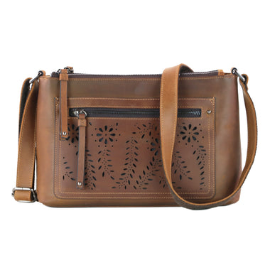 Concealed Carry Brynlee Leather Crossbody - Lady Conceal Gun Crossbody Bag - Unique Hide Crossbody Gun and Pistol Bag - crossbody bag for concealed gun carry - Unique Cowboy Leather Crossbody gun bag - concealed carry purse for woman