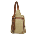 Concealed Carry Unisex Kennedy Canvas Sling Backpack -  Gun Gift for Women -  CCW Stylish Bag -  Women's Conceal Carry Purse for Firearm -  Women Gun Users -  gun carrier backpack -  best gun carrying backpack-  best gun carry backpack -  Pistol and Firearm Bag -  Western Hide Backpack -  Boho Stylish Backpack for Women -  Universal Holster Bag -  Marley Unisex Backpack - Women's Concealed Carry Bagpack -  premium leather backpack