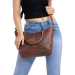 Concealed Carry Sadie Leather Satchel by Lady Conceal - Lady Conceal - designer purses - black designer purse - designer purse brands - designer backpack purse - designer purse sale - womens designer purse sale - designer purses black friday sale - black and white designer purse - black crossbody purse designer - black owned purse designers - woman designer purse - designer purses for women