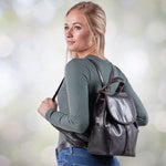 Concealed Carry Allie Leather CCW premium backpack - Pistol backpack with Universal Holster - YKK Locking Zipper Backpack for Handgun